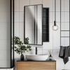 Head West 20"x30" Black Metal Wall Mount Storage Organizer with Glass Shelves - 2 of 4
