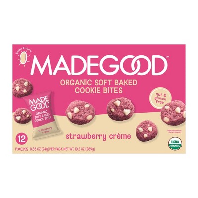 MadeGood Soft Baked Strawberry Crème Cookie Bites - 10.2oz/12ct