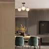 LNC Wamitallis 3-Lights 19-in Sputnik Modern Semi-flush Mount Lights, Polished Gold with Frosted Glass Shades - 4 of 4