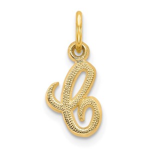 Black Bow Jewelry The Sadie 14k Yellow Gold Mini Satin Script Initial Charm, Letter C - 1 of 4