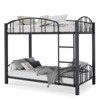 Metal Bunk Bed Twin Over Twin, Heavy Duty Bunkbeds Frame with Arched Guardrail and Safety Ladder - 2 of 4