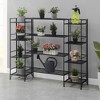 Breighton Home 44.75" Xtra Storage 4 Tier Folding Metal Shelves with Set of 4 Deluxe Extension Shelves in Black - 2 of 4