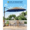 10FT Cantilever Patio Umbrella, 360° Rotation Offset Umbrella, Easy Crank & Tilt Adjustment, UV Protection for Backyard, Poolside - 3 of 4