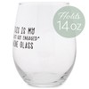 Elanze Designs My Just Got Engaged Glass 14 Ounce Black Stemless Wine Glass Tumbler - 2 of 2