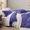 Blue Duvet Cover Queen, 3 - Piece Set, Prewashed Cotton - Like, 90x90 Inch with Zipper, 2 Pillow Shams - 4 of 4