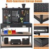 Workbench,48 inch Workbench with Drawers, Pegboard, Hooks, USB Sockets, Three-Tier Storage Platform,1000 LBS Load Capacity,Work Bench for Garage - 4 of 4