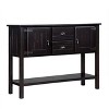 Hostack 48'' Solid Wood Sideboard Console Table with 2 Drawers, Cabinets and Bottom Shelf for Living and Dining Room, Espresso - 2 of 4