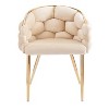 Ridstar Upholstered Handmade Velvet Accent Chair & Armchair With Gold Legs For Reading, Living Room-Beige - 4 of 4