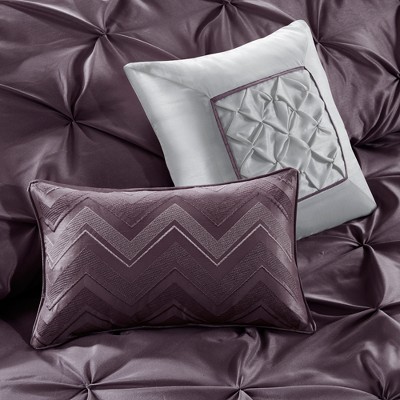 Joella 24-Piece Plum Microfiber Queen Bedding Set