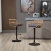 ORRD  Modern Swivel Bar Stools Set of 2, Adjustable Counter Height Stools with Footrest, Rattan & Metal Kitchen Stools,Beige - 4 of 4
