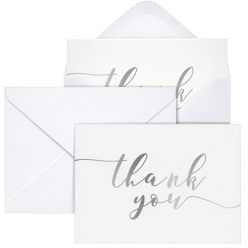 thank you card black and white