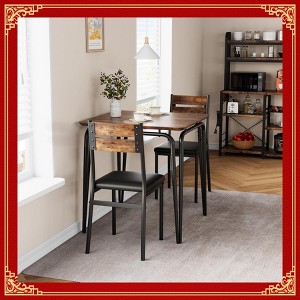 Garvee Dining Table for 2, Small Table and Chairs Set of 2, Square Dinette Set for 2, Dinner Table Set, 3 Piece(Table with 2 Chairs) - 1 of 4