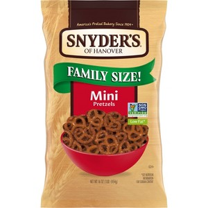 Snyder's of Hanover Pretzels Mini Pretzels Family Size - 16oz - 1 of 4