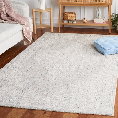 Light Grey/Ivory Hand Tufted Wool 5' x 8' Area Rug
