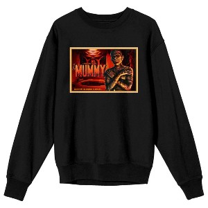 Universal Monsters The Mummy Death Is But The Doorway To New Life Crew Neck Long Sleeve Black Adult Sweatshirt - 1 of 3