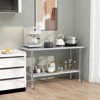 Tangkula Stainless Steel Work Table 60 x 24 Inches, Scratch Resistant Commercial Kitchen Prep Table with Adjustable Undershelf and Foot Pads - 3 of 4