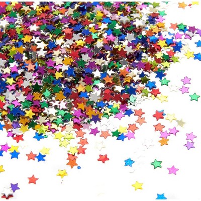 Metallic Star Party Confetti for Table Decor, DIY Crafts, Multicolor, 0.1", 7 oz