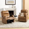 Set of 2 Flavio Genuine Leather Swivel Rocker Recliner with nailhead trims for living room | ARTFUL LIVING DESIGN - 3 of 4