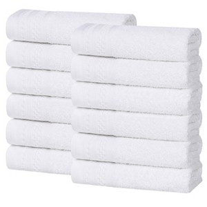Honeycomb Waffle Border Cotton Medium Weight Towel Set by Blue Nile Mills - 1 of 4