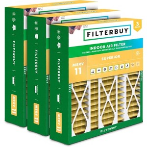 Filterbuy 20x25.25x3.5 Air Filter (3-Pack), Pleated MERV 11 Allergen Defense Replacement HVAC AC Furnace Filters for Aprile Space-Gard 102 / 2120 - 1 of 4