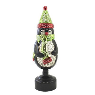 Christmas 13.0" Penguin Lighted Decor Led Crackled  -  Decorative Figurines