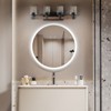 19" Rustic Vanity Light Industrial Bathroom Wall Sconce with Glass Shades and Wood Accent (No Bulbs) - 4 of 4