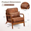 EROMMY Mid Century Solid Wood Accent Chair Upholstered Armchair With Lumbar Support Pillow - 4 of 4