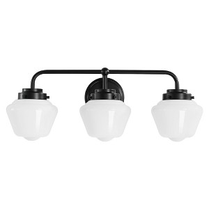 KAISITE 3-Light Bathroom Vanity Light, 22.4" Modern Wall Sconce with White Glass Shades - 1 of 4
