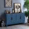 VYNXARIA 60-Inch Vintage 4-Door Storage Cabinet with Striped Design - 4 of 4