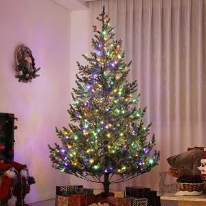 Whisen 7FT Artificial Prelit Christmas Tree with Dual Color LED Lights and 2931 Tips - Green - 1 of 4