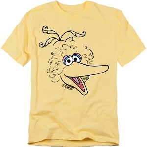Men's Sesame Street Big Bird Retro Sketch Face T-Shirt - 1 of 4
