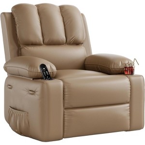 Recliner Chair, 360° Manual Rocker Swivel Recliner for Adults, with Side Pockets and Cup Holders, for Living Room, Bedroom - 1 of 4