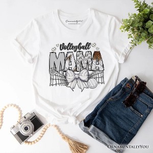 Volleyball Mama Coquette Bow T-Shirt, Sport Mom Life Tee | OrnamentallyYou - 1 of 4