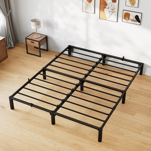 King Bed Frame 10 Inch High,Platform Metal King Size Bed Frame, Sturdy Steel Slats, No Box Spring Needed, Quiet Support for Bedroom and Guest Room - 1 of 4