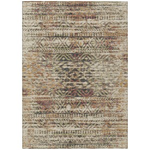 Beige And Fern Green Moroccan Washable Indoor Outdoor Area Rug - 1 of 4