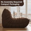 SYFERLORY Armless 2-Seat Togo Two Seater Large Bean Bag Sofa，Brown - 4 of 4