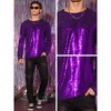 Lars Amadeus Men's Crew Neck Long Sleeves Party Clubwear Sparkly Sequins T-Shirt - 4 of 4