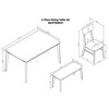 LOVSON 6-piece Dining Table Set, One Table One Bench and Four Chairs, High Gloss White Tabletop With Light Oak Color - 3 of 4