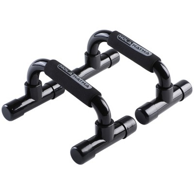 Holahatha Easily Portable Compact Non Slipping Exercise Fitness Strength Building PVC Constructed Workout Push Up Wide Handle Bars