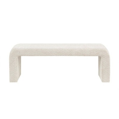 NicBex Modern 52" Bedroom Bench Accent Stools with Curved Seat for Bedroom and Entryway