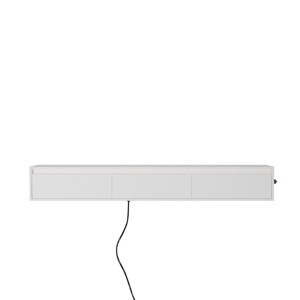 GlasFlength TV Stands and Consoles Floating TV Stand Wall Mounted TV Shelf High Gloss TV Cabinet for Living Room, White, 70.47"*17.3"*5.51" - 1 of 4