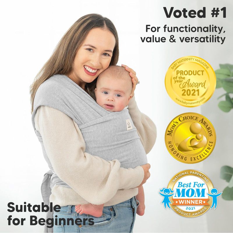 KeaBabies Original Baby Wraps Carrier, Baby Sling Carrier, Stretchy Infant Carrier for Newborn, Toddler, 4 of 14