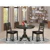 Round Dining Table Set - Dinette Chairs, Kitchen Table, Small Table, Cappuccino Finish, Old World Charm - 2 of 4
