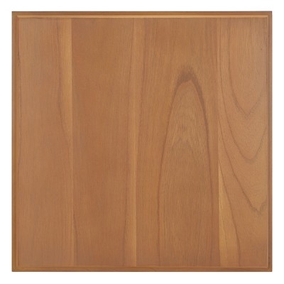 Natural Wood 3-Tier Square Accent Table with Ribbed Stand