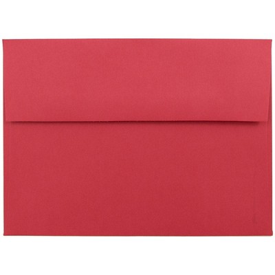 JAM Paper A7 Colored Invitation Envelopes 5.25" x 7.25" Red Recycled 15945