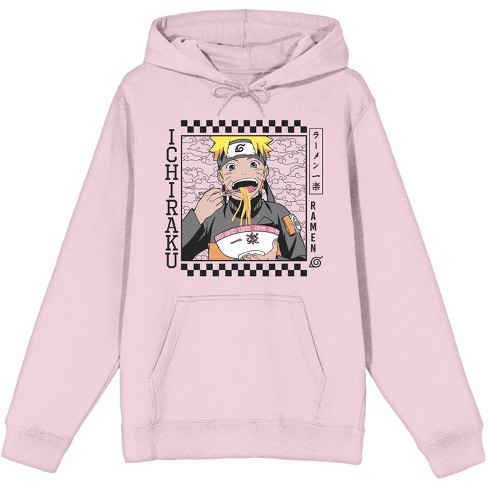 Naruto Shippuden Ichiraku Checker Border Long Sleeve Cradle Pink Men's Hooded  Sweatshirt-large : Target