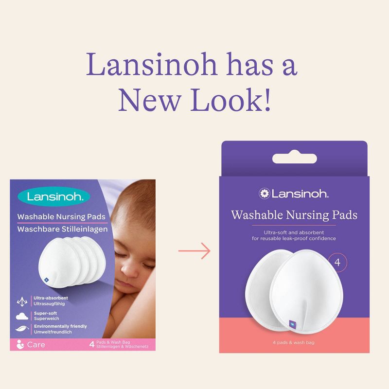 Lansinoh Washable Nursing Pads with Mesh Wash Bag - White - 4ct, 3 of 12