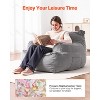 VEVOR Bean Bag Chair, BeanBag Sofa Chair with Armrests for Adults, Fluffy Plush & High-Density Foam Filling Adult Bean Bag with Zapper, Grey - 3 of 4