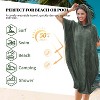 Catalonia Oversized Wearable Beach Towel for Womens Mens, Surf Cape Changing Towel Robe for Adults, Hooded Wetsuit Change Cape, One Size Fits All - 2 of 4