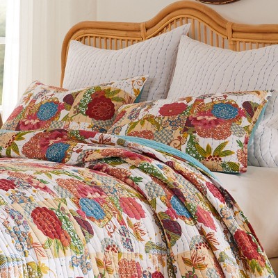 Multicolor Cotton Floral Kantha-Quilted Standard Sham